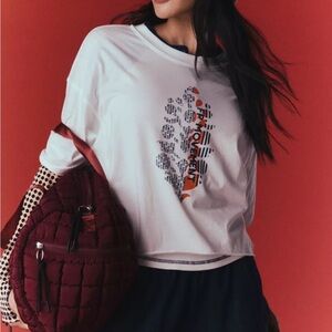 Free People Movement Women's Inspire Logo T-Shirt White M NWT